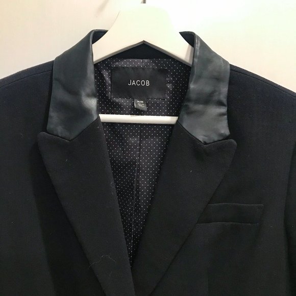 JACOB Lined Knee-Length Blazer Jacket - Picture 9 of 10